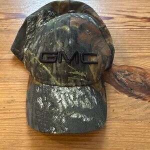 GMC green camo black embroidered snap back adjustable baseball cap